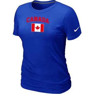 New 2014 Olympics Canada Flag Collection Locker Room Women's T-Shirt Blue New 2014 Olympics Canada Flag Collection Locker Room Women's T-Shirt Blue
