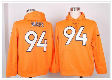 Denver Broncos #94 DeMarcus Ware Orange Pullover NFL Hoodie Denver Broncos #94 DeMarcus Ware Orange Pullover NFL Hoodie