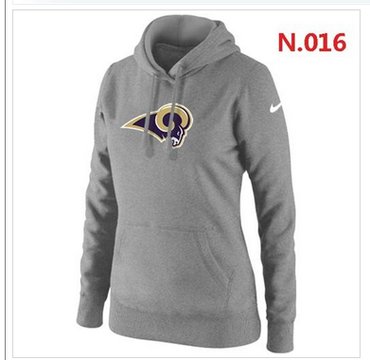 Women's Los Angeles Rams Logo Pullover Hoodie Grey Women's Los Angeles Rams Logo Pullover Hoodie Grey