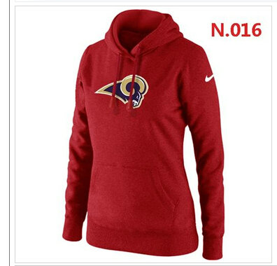 Women's Los Angeles Rams Logo Pullover Hoodie Red Women's Los Angeles Rams Logo Pullover Hoodie Red