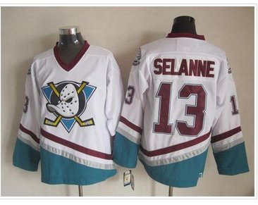 Anaheim Ducks #13 Teemu Selanne White CCM Throwback Stitched NHL Jersey Anaheim Ducks #13 Teemu Selanne White CCM Throwback Stitched NHL Jersey