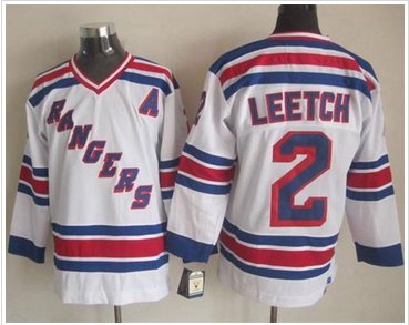 New York Rangers #2 Brian Leetch White CCM Throwback Stitched NHL Jersey New York Rangers #2 Brian Leetch White CCM Throwback Stitched NHL Jersey