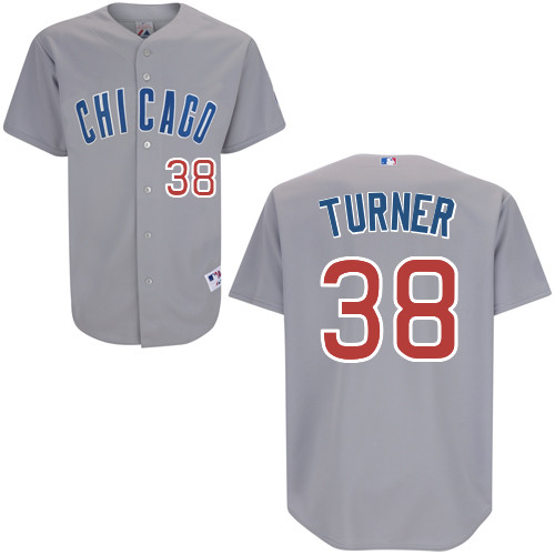 Chicago Cubs 38# Turner Grey Authentic Personalized Road Jersey