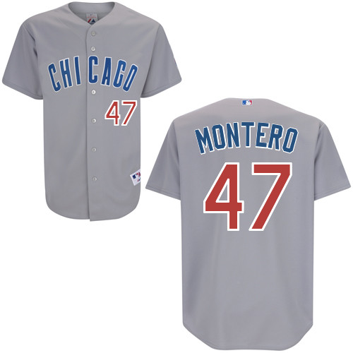 Chicago Cubs 47# Montero Grey Authentic Personalized Road Jersey