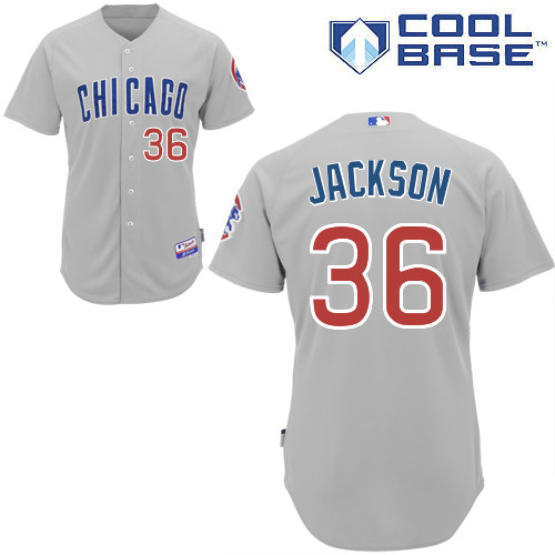 Chicago Cubs 36# Jackson Grey Authentic Personalized Road cool Jersey