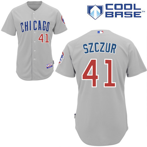 Chicago Cubs 41# Szczur Grey Authentic Personalized Road cool Jersey-2