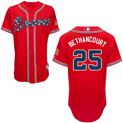 Atlanta Braves #25 Bethancourt Red Authentic Personalized Alternate Jersey