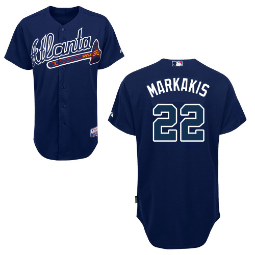 Atlanta Braves #20 Markakis Blue Authentic Personalized Alternate Road Jersey