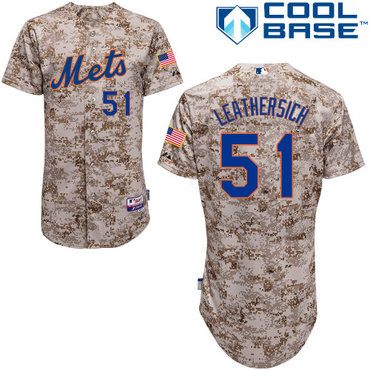 New York Mets #51 Leathersich Authentic Personalized Alternate Camo Jersey