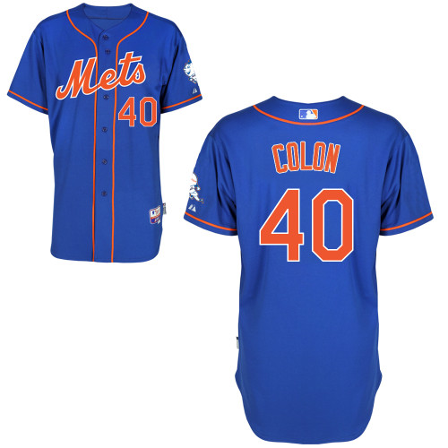 New York Mets #40 Colon Blue Authentic Personalized Alternate Home Jersey