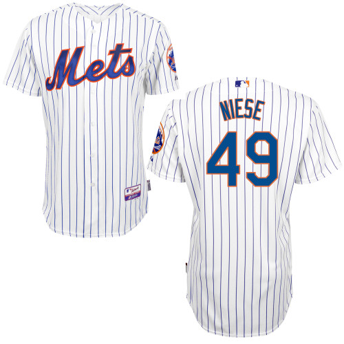 New York Mets #49 Niese jr White 2015 Authentic Personalized Home Jersey