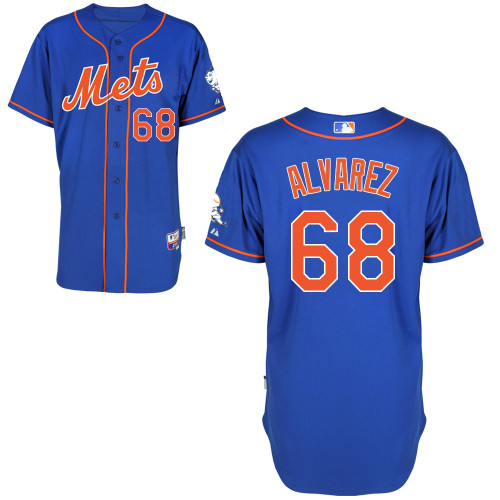 New York Mets #68 Alvarez Blue Authentic Personalized Alternate Home Jersey