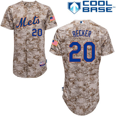 New York Mets #20 Recker Authentic Personalized Alternate Camo Jersey