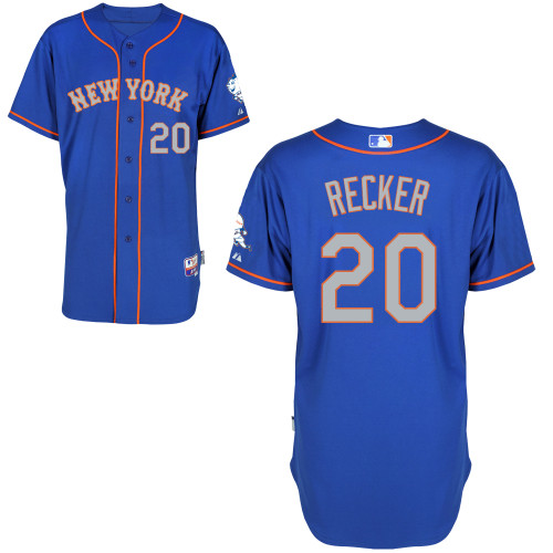 New York Mets #20 Recker Blue Authentic Personalized Alternate Road Jersey