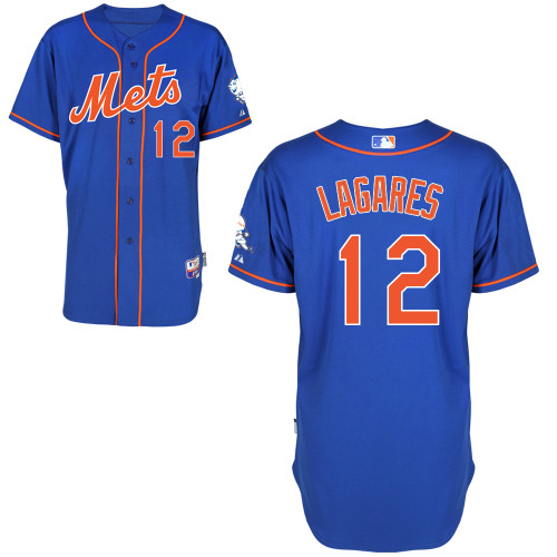 New York Mets #12 Lagares Blue Authentic Personalized Alternate Home Jersey