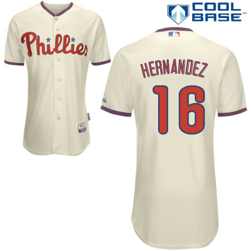 Philadelphia Phillies 2015#16 Hernandez Personalized Home Beige Jersey