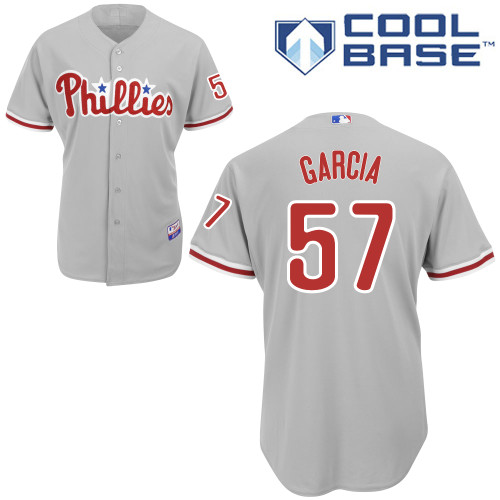 Philadelphia Phillies 2015#57 Garcia Personalized Home Gray Jersey