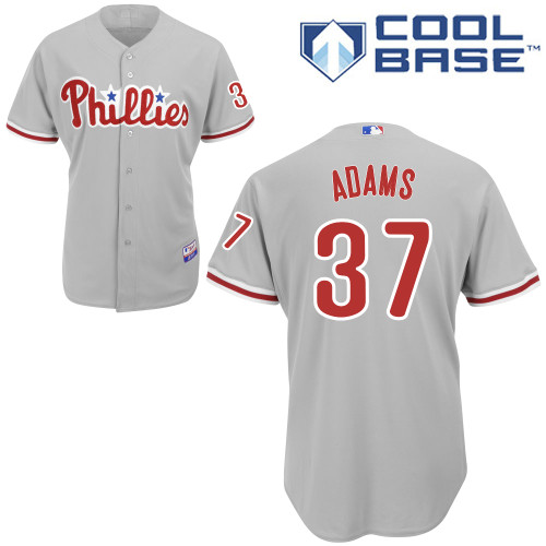 Philadelphia Phillies 2015#37 Adams Personalized Home Gray Jersey
