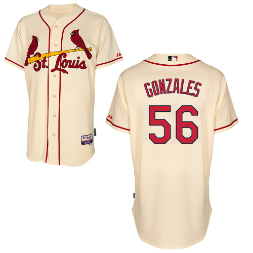 St.Louis Cardinals #56 Gonzales Beige  Baseball Jersey