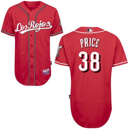 Cincinnati Reds #38 Price Authentic Personalized Alternate Los Rojos red Jersey