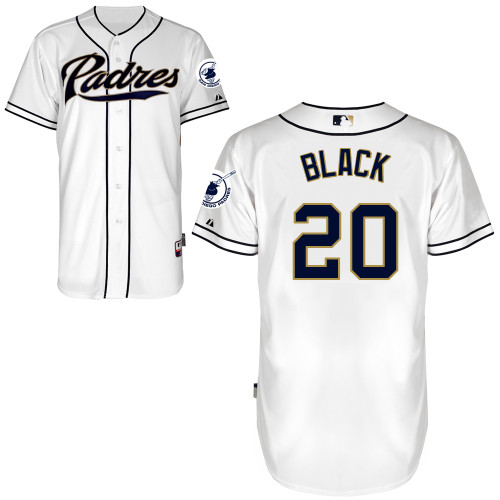 San Diego Padres #20 preto  Authentic Personalized Home White Jersey