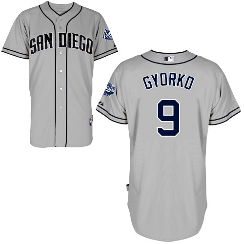 San Diego Padres #9 Jedd   Gyorko Authentic Personalized Road Gray Jersey