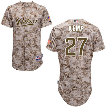 San Diego Padres #27Matt Kemp Authentic Personalized Alternate Camo Jersey