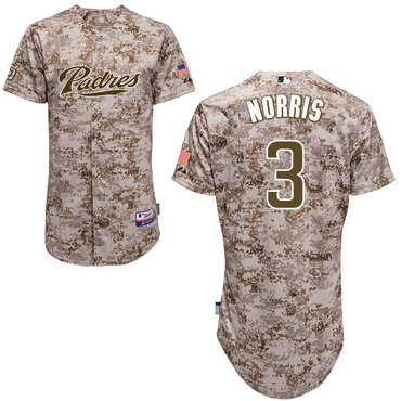 San Diego Padres #3Derek Norris Authentic Personalized Alternate Camo Jersey