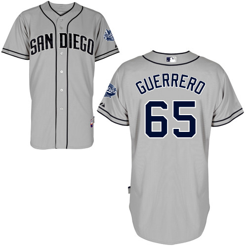 San Diego Padres #65Tayron Guerrero Authentic Personalized Road Gray Jersey