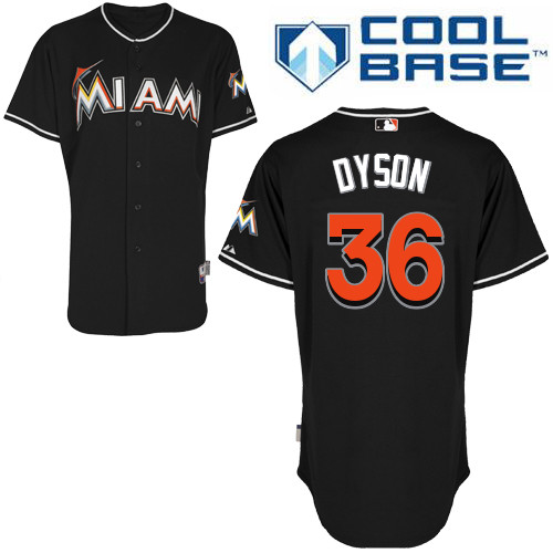 Miami Marlins #36Sam Dyson Authentic Alternate Black Jersey