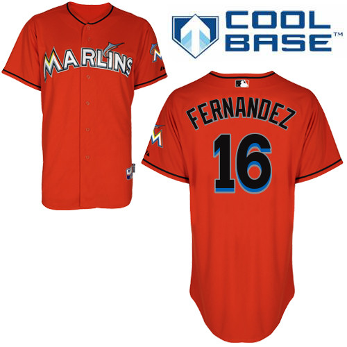 Miami Marlins #16Jose Fernandez 2015 Cool Base Giancarlo Stanton Alternate red Jersey