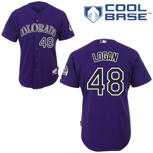 Colorado Rockies #48 Boone Logan Authentic Personalized Alternate Purple Jersey