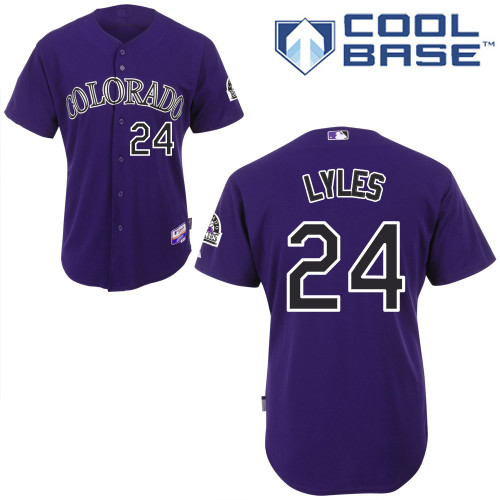 Colorado Rockies #24Jordan Lyles Authentic Personalized Alternate Purple Jersey