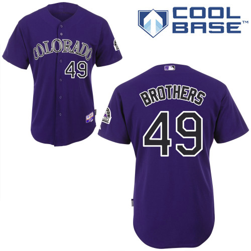 Colorado Rockies #49 Rex BROTHERS Authentic Personalized Alternate Purple Jersey