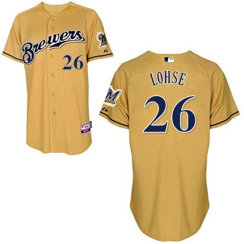 Milwaukee Brewers #26Kyle lohse Authentic Personalized Alternate yellow Jersey