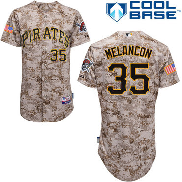 Pittsburgh Pirates 2015 #35Mark Melancon Authentic Andrew McCutchen Alternate Camo Jersey