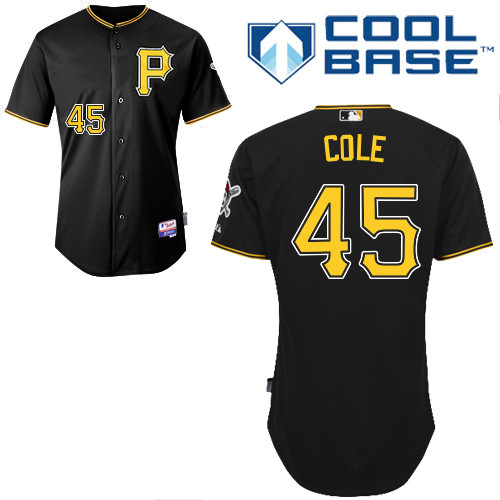 Pittsburgh Pirates #45Gerrit Cole Authentic Andrew McCutchen Alternate black Jersey