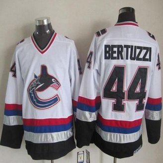 Vancouver Canucks #44 Todd Bertuzzi White Black CCM Throwback Stitched NHL Jersey Vancouver Canucks #44 Todd Bertuzzi White Black CCM Throwback Stitched NHL Jersey