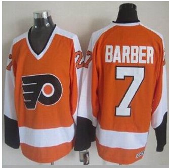 Philadelphia Flyers #7 Bill Barber Orange CCM Throwback Stitched NHL Jersey Philadelphia Flyers #7 Bill Barber Orange CCM Throwback Stitched NHL Jersey