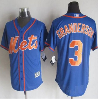 New York Mets #3 Curtis Granderson Blue Alternate Home New Cool Base Stitched Baseball Jersey New York Mets #3 Curtis Granderson Blue Alternate Home New Cool Base Stitched Baseball Jersey