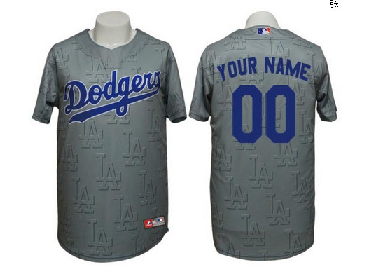 Los Angeles Dodgers Personalized custom Grey Jersey Los Angeles Dodgers Personalized custom Grey Jersey
