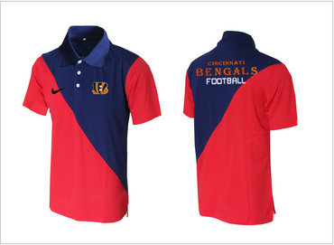 Nike NFL Cincinnati Bengals red& blue Team Issue Performance Polo