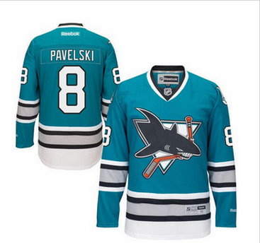 San Jose Sharks #8 Joe Pavelski Teal 25th Anniversary Stitched NHL Jersey San Jose Sharks #8 Joe Pavelski Teal 25th Anniversary Stitched NHL Jersey
