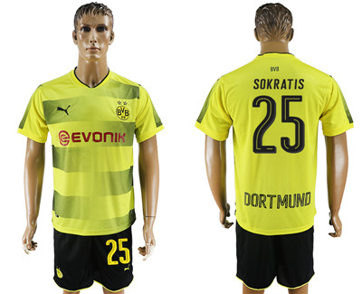 2017-18 Dortmund 25 SOKRATIS Home Soccer Jersey 2017-18 Dortmund 25 SOKRATIS Home Soccer Jersey