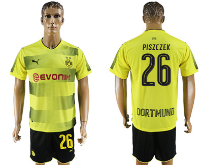 2017-18 Dortmund 26 PISZCZEK Home Soccer Jersey 2017-18 Dortmund 26 PISZCZEK Home Soccer Jersey