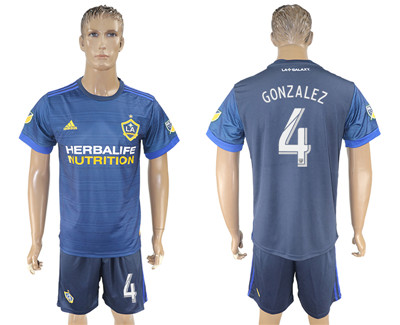 2017-18 Los Angeles Galaxy 4 GONZALEZ Away Soccer Jersey
