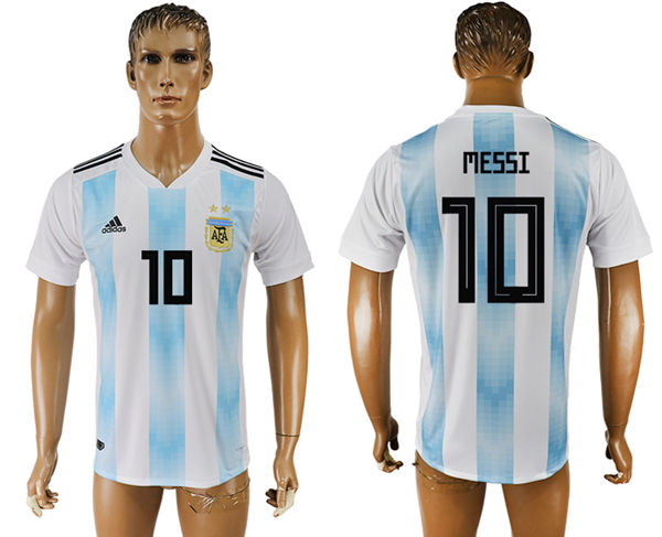 2018 World Cup Men Argentina #10 Messi Away Soccer Country Jersey