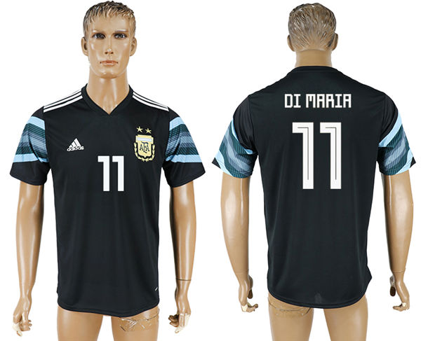 2018 World Cup Men Argentina #11 Di Maria Away Black Soccer Country Jersey 2018 World Cup Men Argentina #11 Di Maria Away Black Soccer Country Jersey