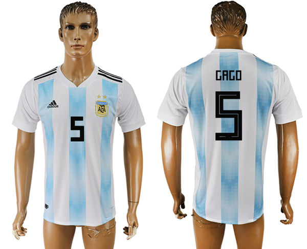 2018 World Cup Men Argentina #5 Gago Away Soccer Country Jersey 2018 World Cup Men Argentina #5 Gago Away Soccer Country Jersey