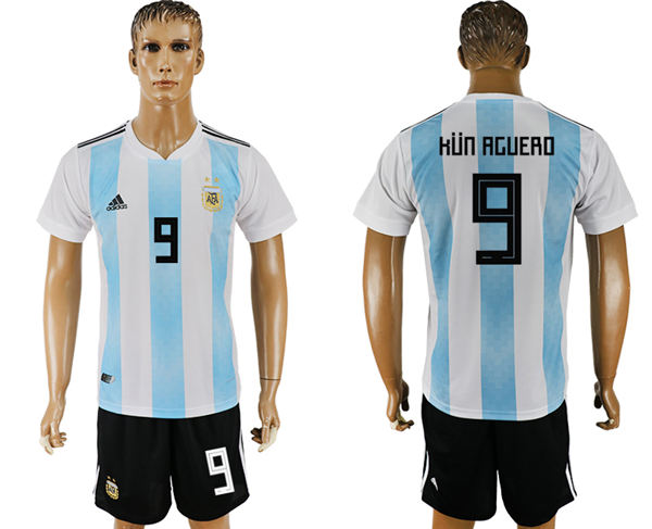 2018 World Cup Men Argentina #9 Kun aguero Away Soccer Country Jersey 2018 World Cup Men Argentina #9 Kun aguero Away Soccer Country Jersey